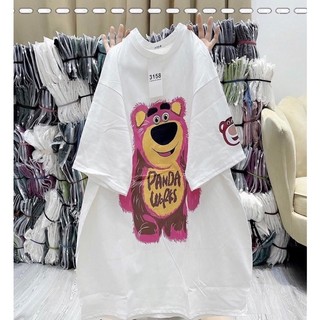 Áo phông tay lỡ cotton Gấu Panta Wofks , áo thun nam nữ tay lỡ Gấu Panta Wofks over - Gấu Panta