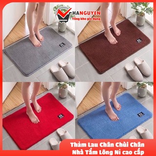 Thảm nỉ chùi chân hình chữ nhật 40x60cm, thảm lau chân len mềm mịn chống trơn trượt