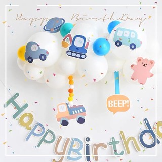 Set trang trí sinh nhật/Dây chữ HAPPY BIRTHDAY kèm sticker