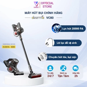 Máy Hút Bụi Không Dây Deerma VC80 Cao Cấp Lực Hút Lớn 25KPA, Máy Hút Bụi Gia Đình Có Màn Hình Led Có Thể Tháo Rời Pin