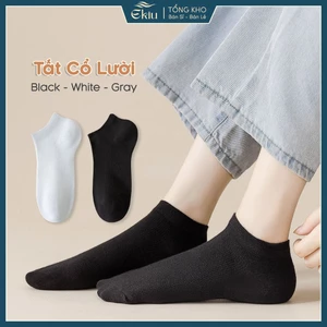 Tất vớ cổ ngắn nam nữ chât liệu cotton co giãn bốn chiều, phong cách đơn giản dễ phối đồ - Ekiu Shop