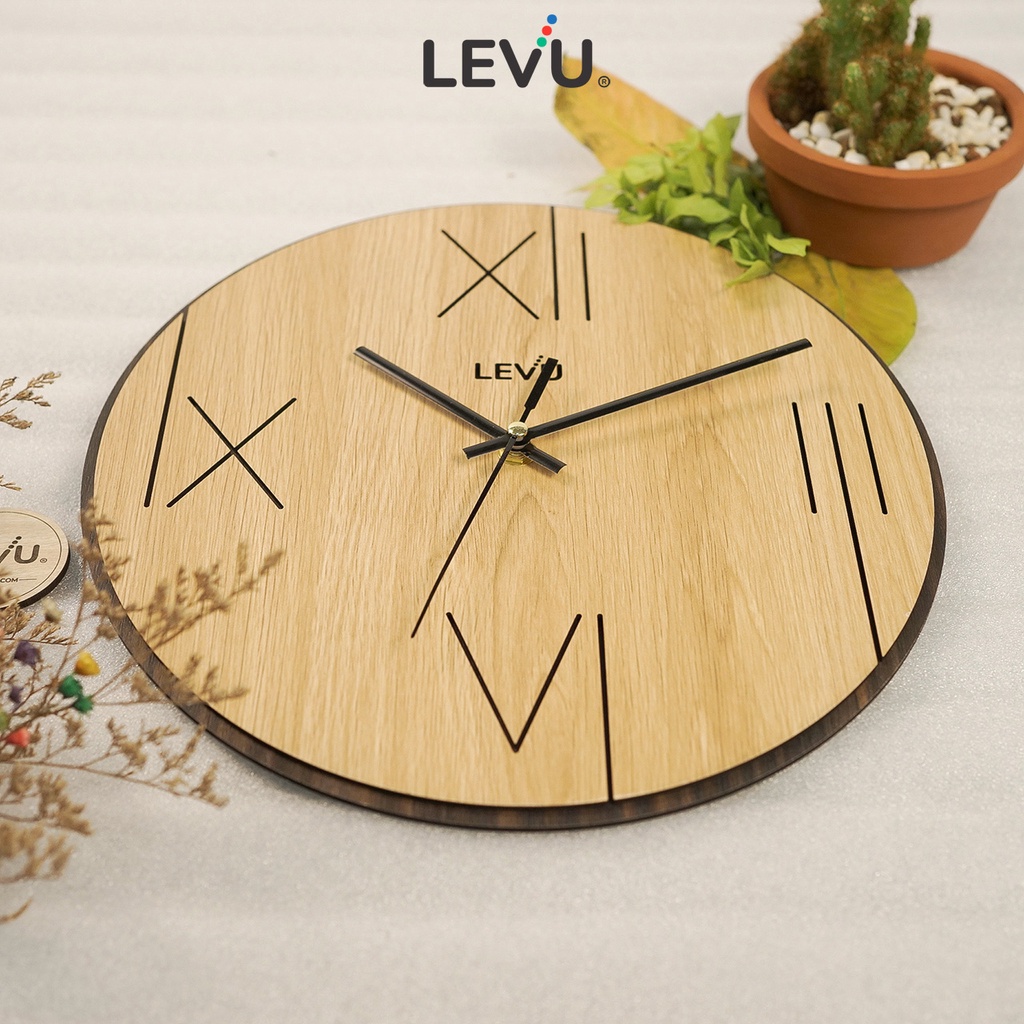 Đồng Hồ Gỗ Treo Tường Decor Vintage Tối Giản SB042 bản cao cấp
