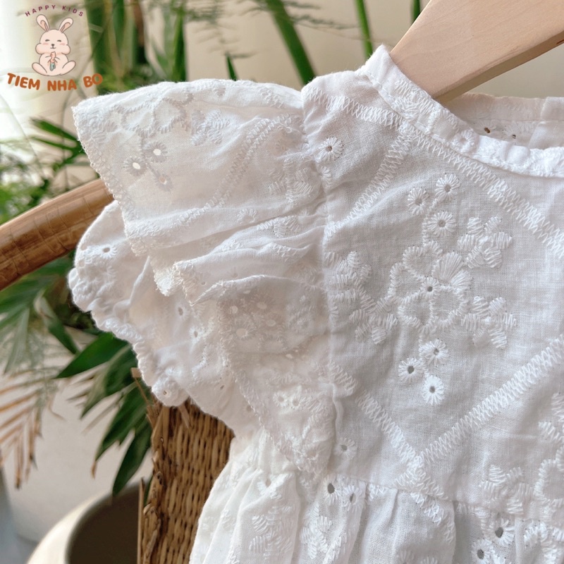Bodysuit ren cánh tiên thêu hoa nổi cho bé từ 5-11kg Tiệm Nhà Bơ