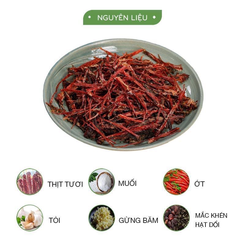 Thịt Lợn Gác Bếp Chuẩn Vị Tây Bắc (TẶNG CHẨM CHÉO) Thịt Heo Sấy Gác Bếp thơm bùi Thịt Heo Rừng hun khói dai ngon đậm vị