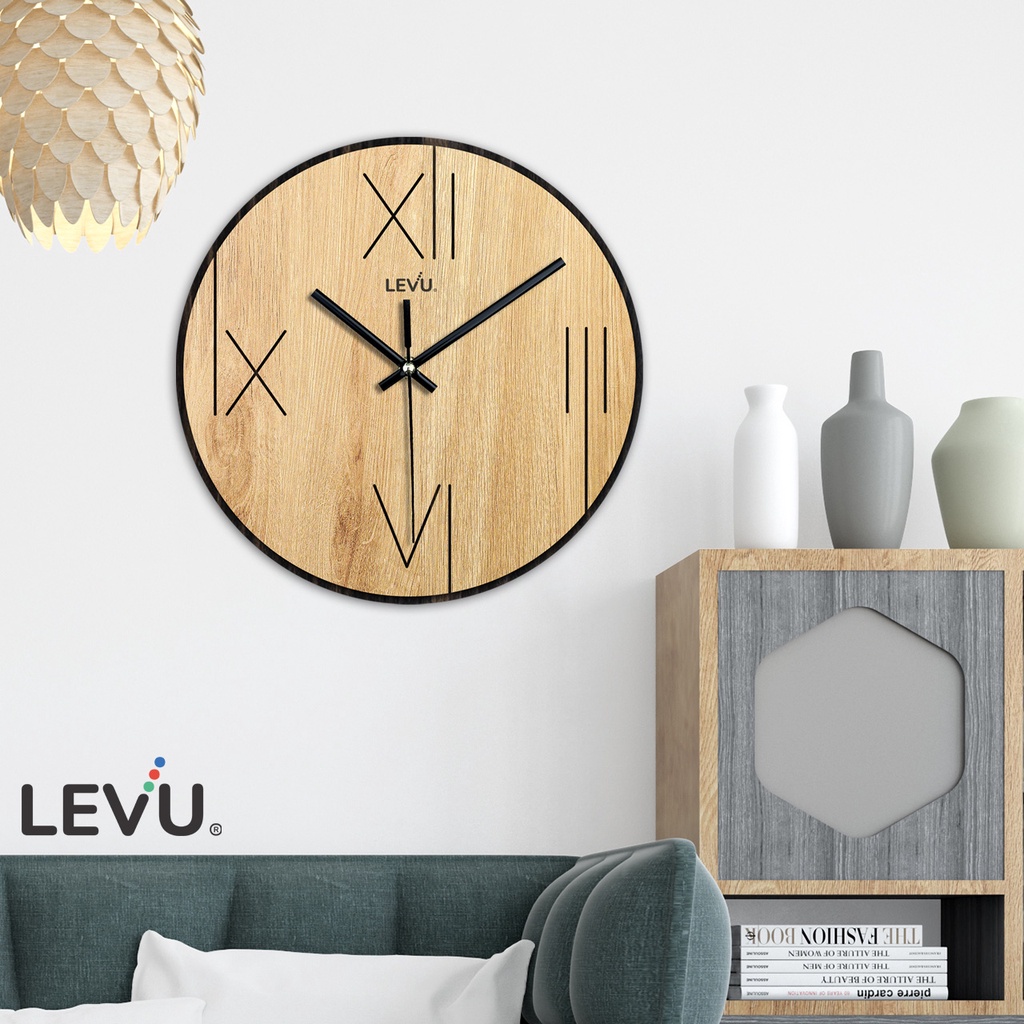 Đồng Hồ Gỗ Treo Tường Decor Vintage Tối Giản SB042 bản cao cấp