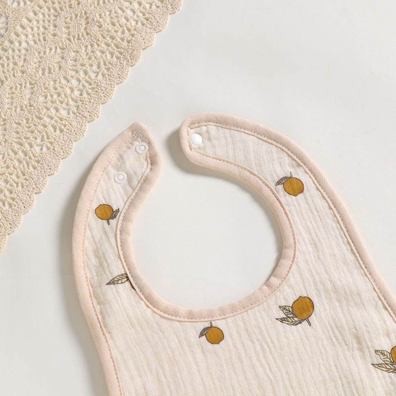 Yếm Tròn Chũ U 2 Lớp Unbee Có Cúc Cài Freesize Cho Bé 0-3 Tuổi, Chất Liệu Xô Muslin Hàn Quốc