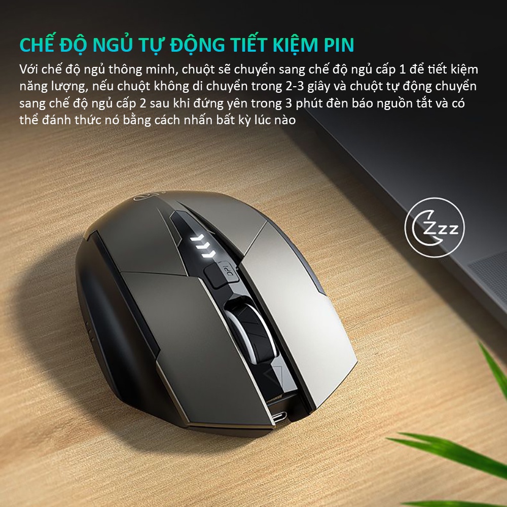 Chuột không dây bluetooth SIDOTECH INPHIC M6PRO gaming tắt âm silent chống ồn công thái học laptop PC làm việc chơi game | BigBuy360 - bigbuy360.vn