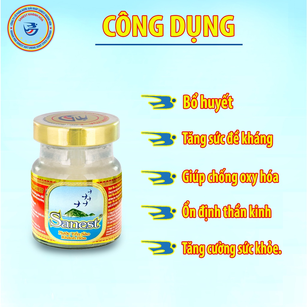 Hộp yến sào 6 hũ giá bao nhiêu? Nước Yến sào Khánh Hòa Sanest