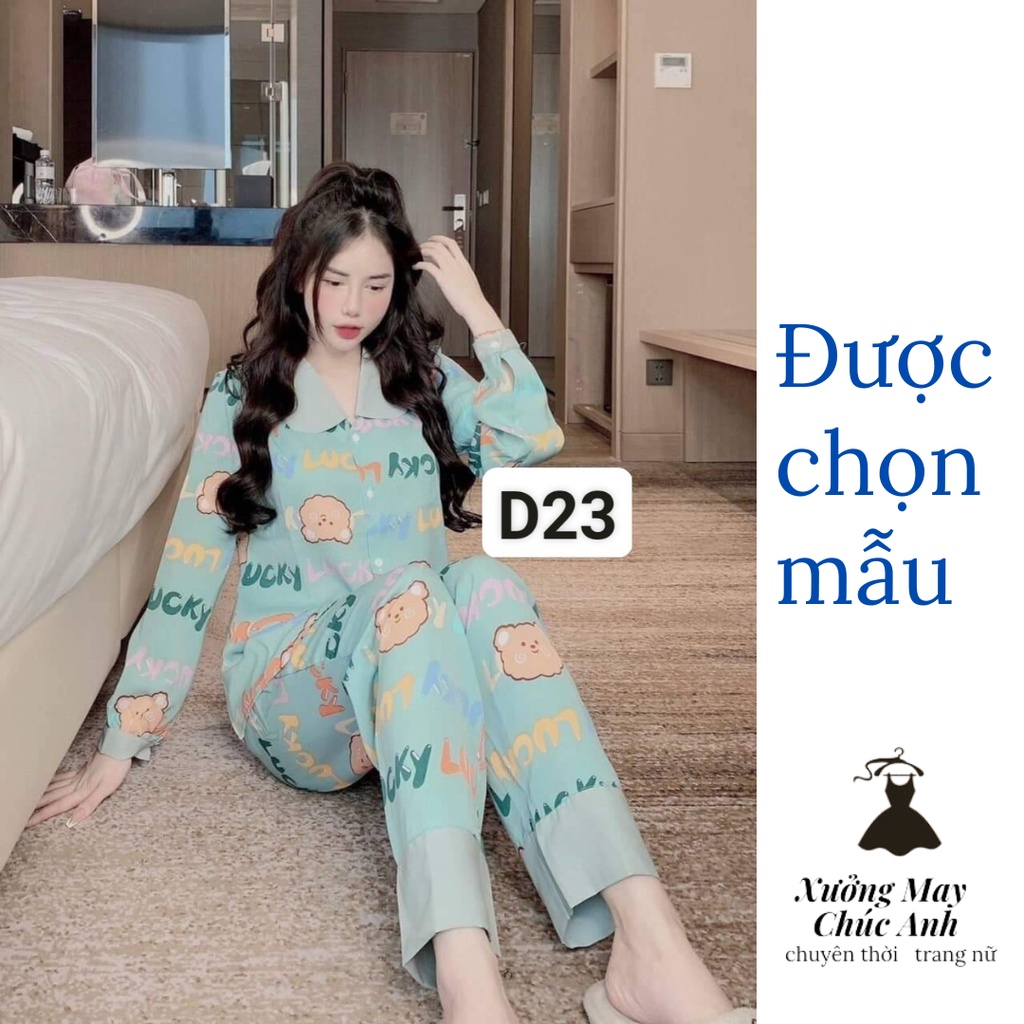  co big size mua 6 bo tang 1 bo bo do ngu nu pijama tay dai quan dai mac thoang mat thoi trang xuongmaypijamachucanh