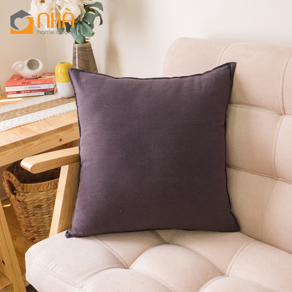 Vỏ Gối Tựa Lưng Gối sofa Cotton Trơn Màu Phong Cách Nhật Bản