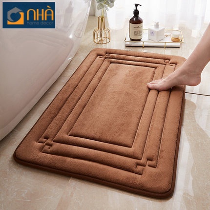 Thảm Lau Chân Mặt Nhung Dày Thấm Hút Nước, Chống Trơn Trượt