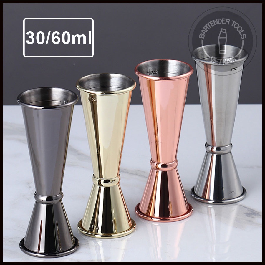 Stainless Steel 1oz-1.5oz Metal Dual Liquor Jigger Alcohol Drink