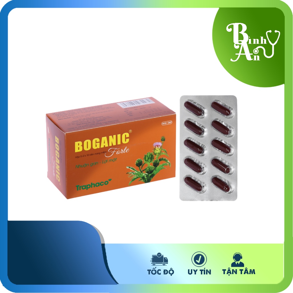 Viên uống Boganic Forte hỗ trợ bổ gan mật, giảm mỡ máu (5 vỉ x 10 viên ...