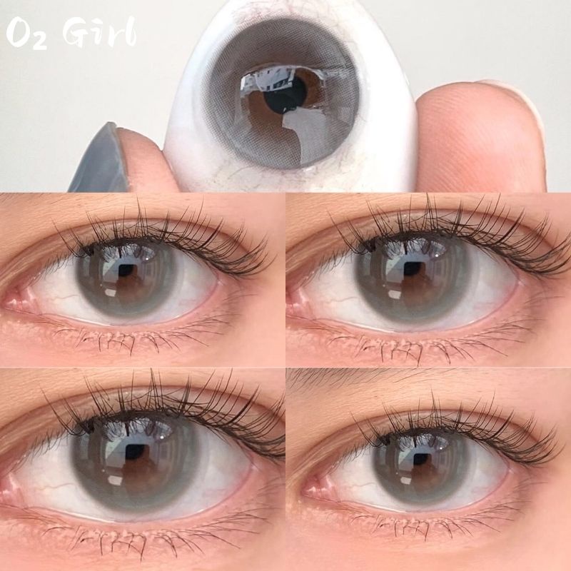 Set 2 Kính Áp Tròng O2Girl lens nâu (COD) contact lenses (0 ~ - 8.00 ...