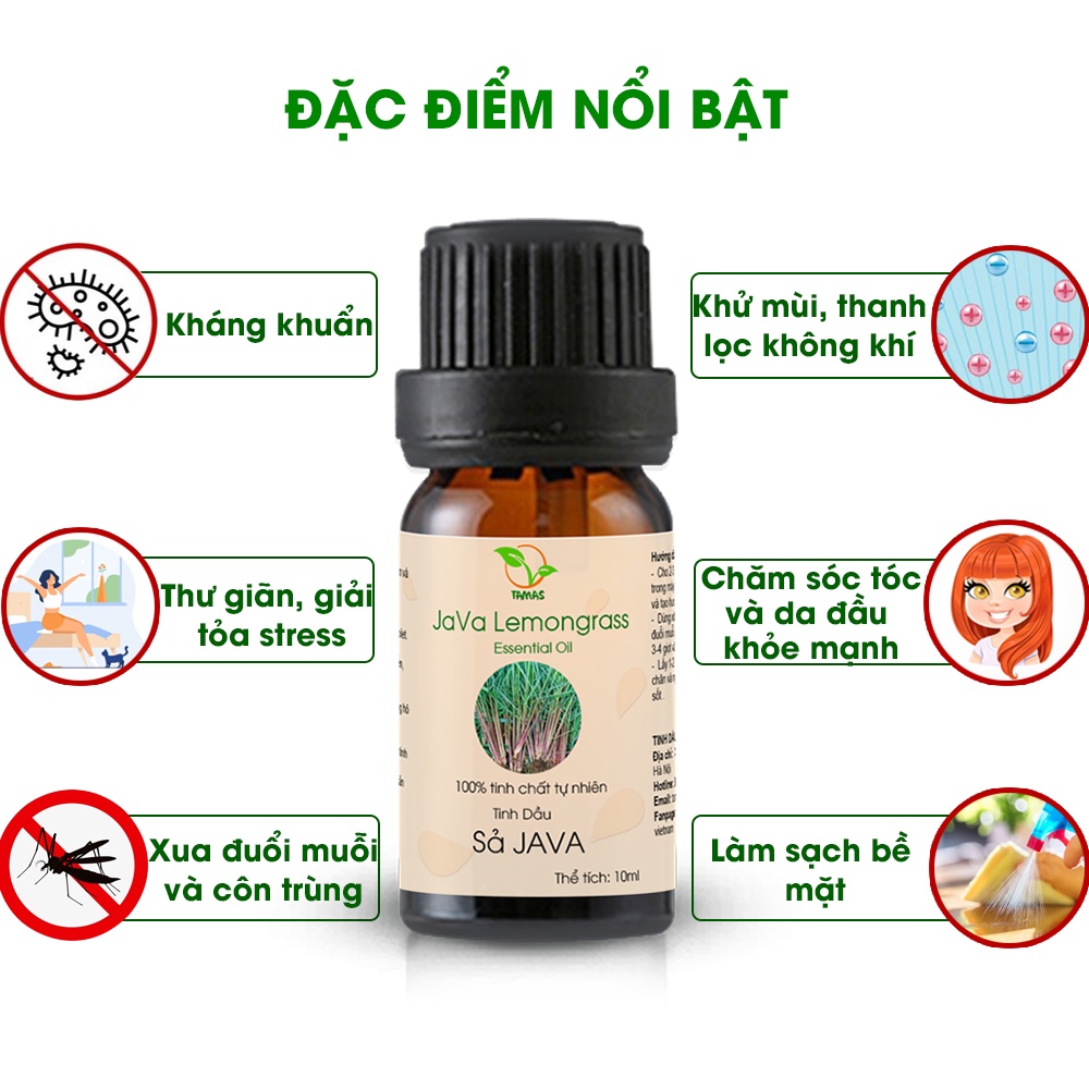 Ảnh Tinh dầu Sả java nguyên chất TAMAS - khử mùi, đuổi muỗi, đuổi côn trùng. 3