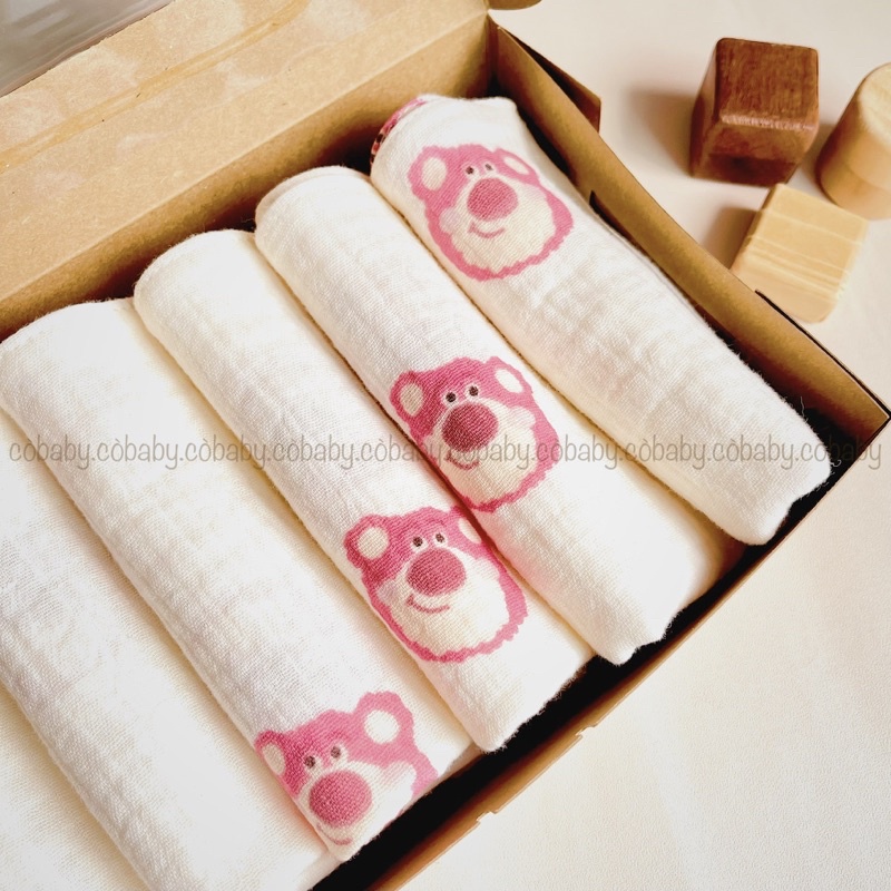 [Cò Baby] KHĂN SỮA, KHĂN XÔ MUSLIN 100% ORGANIC CAO CẤP 4 LỚP 30x30CM