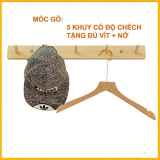 Thanh treo quần áo, túi xách gắn tường bằng gỗ cao cấp
