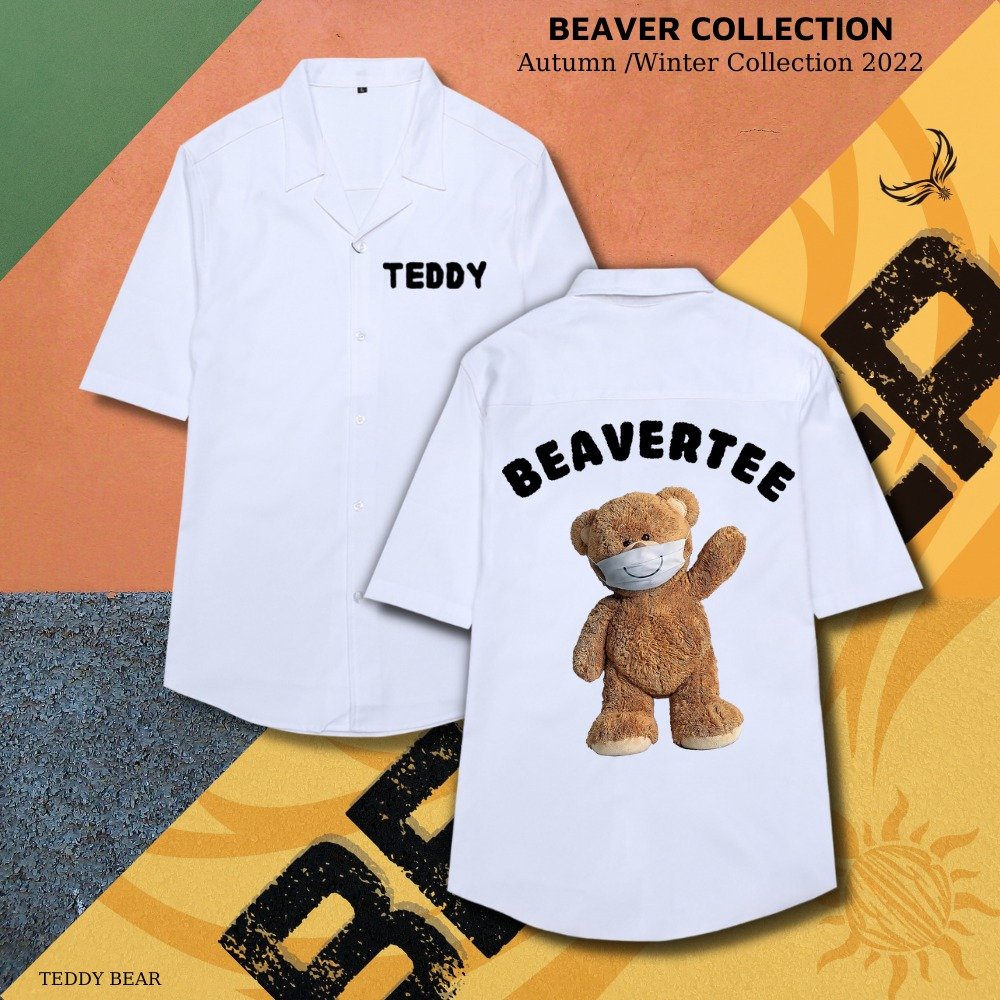 Áo sơ mi nam/nữ  TEDDY tay ngắn vải lụa thấm hút, thoáng mát, không nhăn shop 4TEE