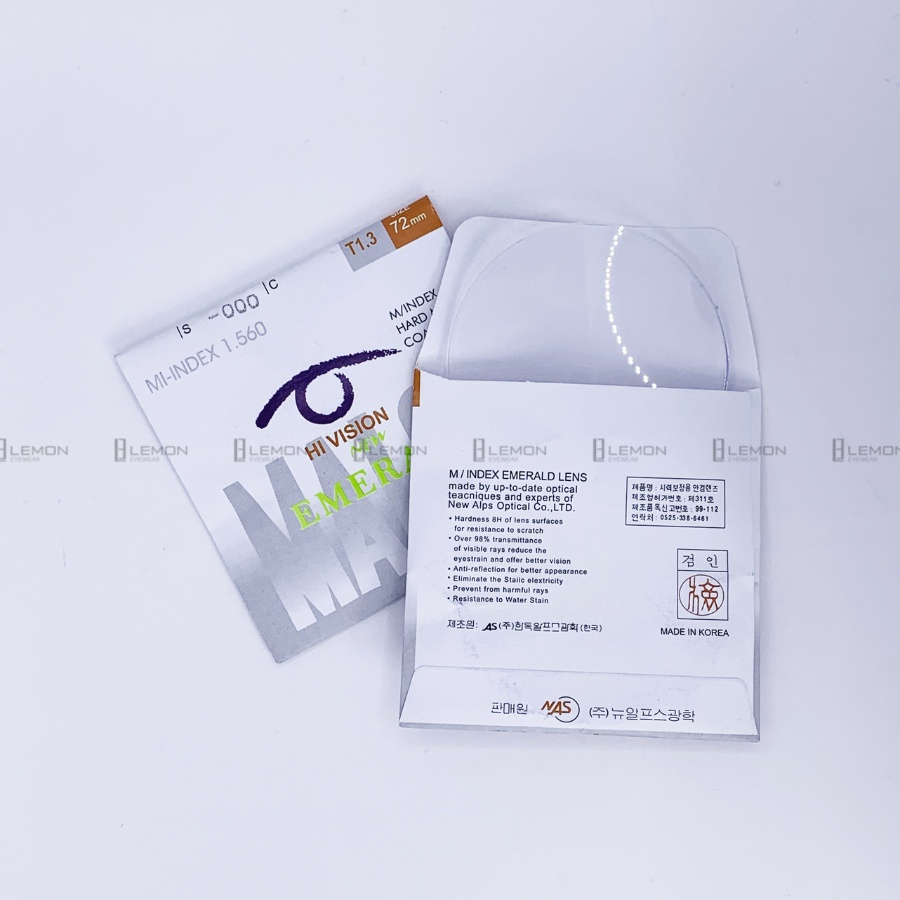 Tròng kính Cận Loạn Viễn LemonEyewear mắt kính chống ánh sáng xanh, chống UV, chống xước, đổi màu khi đi nắng