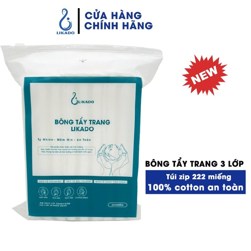 Bông Tẩy Trang 222 Miếng Likado cotton bông sợi tiệt trùng | Shopee ...