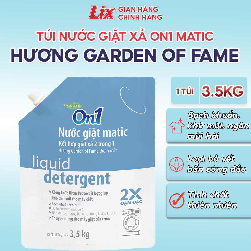 Ảnh Túi Nước giặt xả On1 Matic hương Garden Of Fame 3.5Kg N7003 - Sạch khuẩn khử mùi kết hợp giặt xả 2 trong 1 máy cửa trước 1
