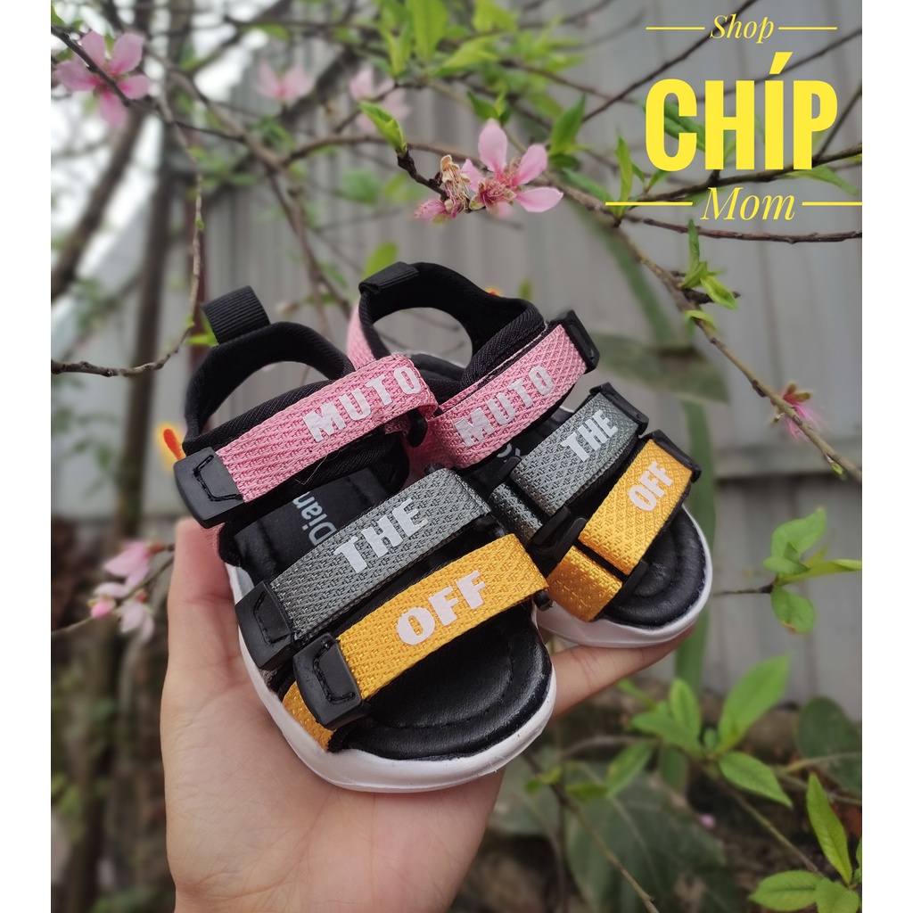 sandal bé trai dép quai hậu cho bé gái đi học siêu nhẹ từ 1 tuối QCCC full hộp 3 quai nhiều màu sắc 19-8 ( ảnh thật)