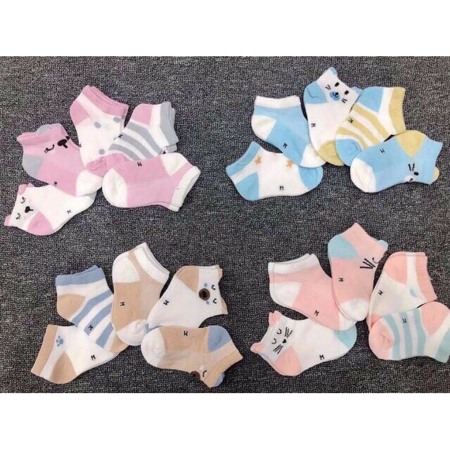 Set 5 đôi tất lưới cổ thấp Kid Sock điều hòa cho bé từ 0-3 tuổi mesocshop