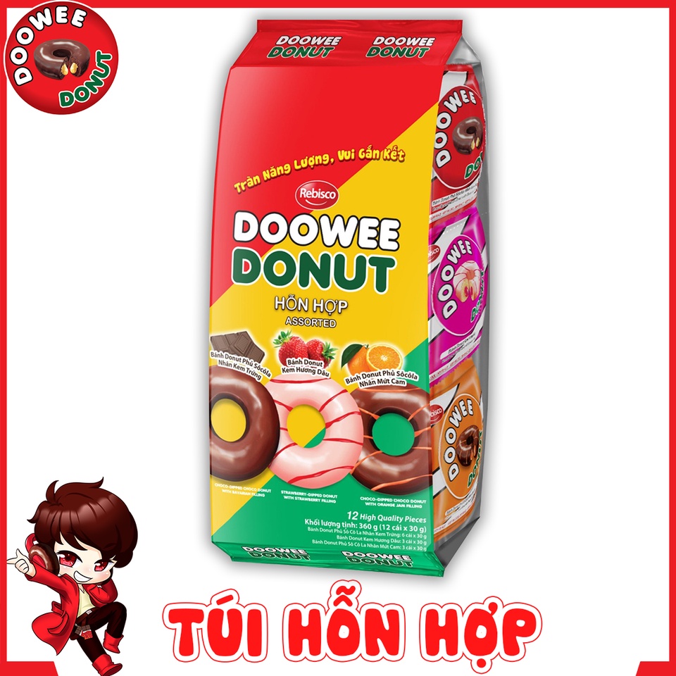 Bánh Doowee Donut Assorted Vị Hỗn Hợp Túi 384g | Shopee Việt Nam