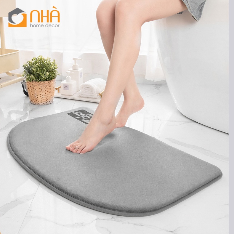 Thảm Lau Chân Mặt Nhung Dày Thấm Hút Nước, Chống Trơn Trượt