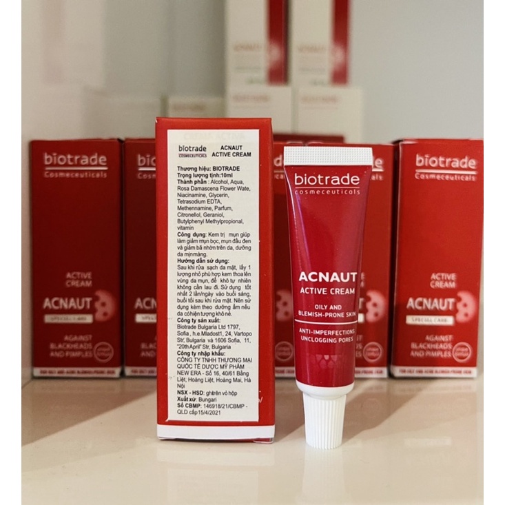 Kem hỗ trợ giảm mụn hoạt tính Biotrade Acnaut Active Cream 30ml/ 5ml ...