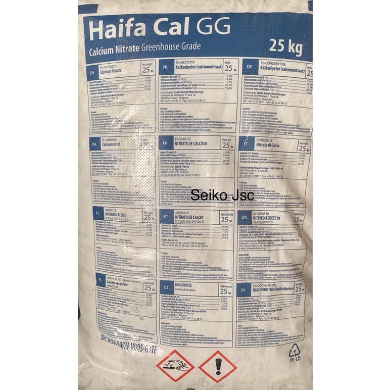 Phân bón lá Canxi Nitrat -HAIFA CAL GG (15,5-0-0 + 26,5 CaO) bổ sung canxi, chống thối trái, nám trái, nứt trái ...