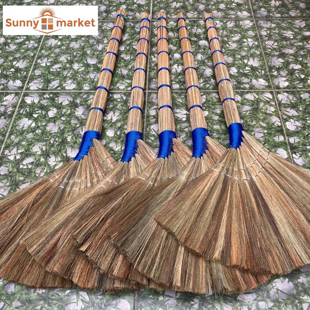 Chổi bông cỏ cột cước xanh loại dày dùng để quét nhà, chổi chít bền đẹp ...