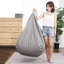 Ghế Lười 3II HOME Combo Ghế Kèm Đôn Gác Chân Size XL120x130cm L100x120cm M80x100cm Màu Xám Nhung Tăm