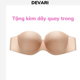 Áo ngực không dây mặc cúp ngực nâng ngực, Áo lót nữ đúc su không gọng chống tuột DEVARI A218
