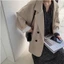 Áo khoác Blazer nữ dáng dài form rộng màu trơn vải 2 lớp dày dặn phong cách Hàn Quốc ABLZ001 - Tiktik