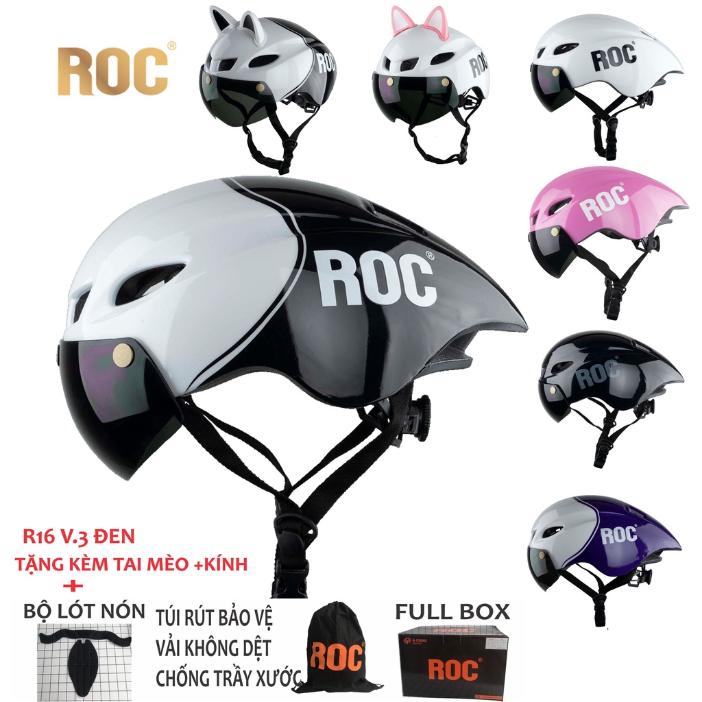 Nón xe đạp thể thao ROC R16 R18- Kính hít - Đuôi nhọn - Siêu nhẹ - Hàng ...