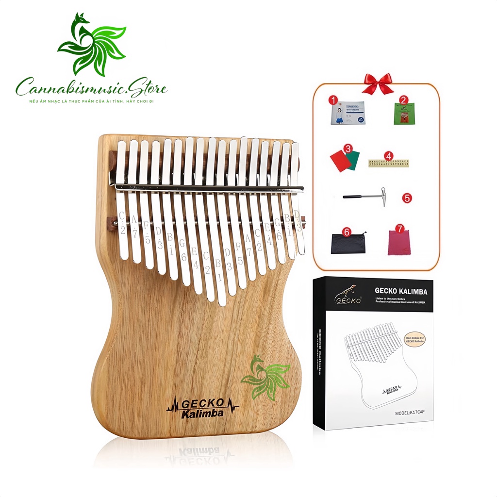 [Khắc Phím] Đàn Kalimba Gecko 17 Phím K17CAP - Tone B, Gỗ Long Não (Cam ...