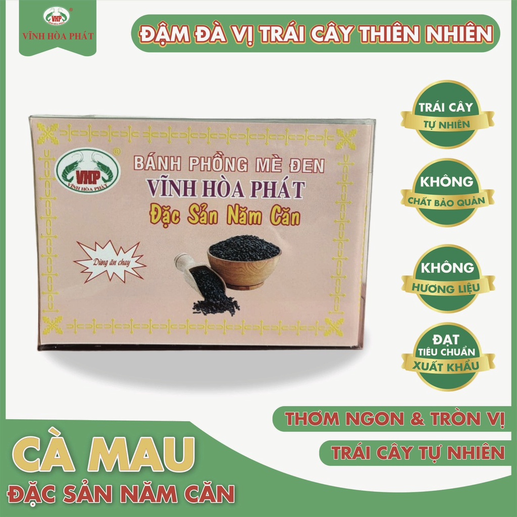 Bánh Phồng chay (Vị mè đen) Đặc Sản Năm Căn _ Cà Mau