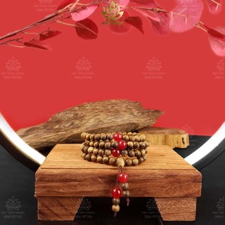 Vòng Tay Trầm Hương 108 Hạt Mix Đá Ngũ Bảo Trợ Mệnh (Không Chặn Bạc) - Mộc Trầm Hương MTH