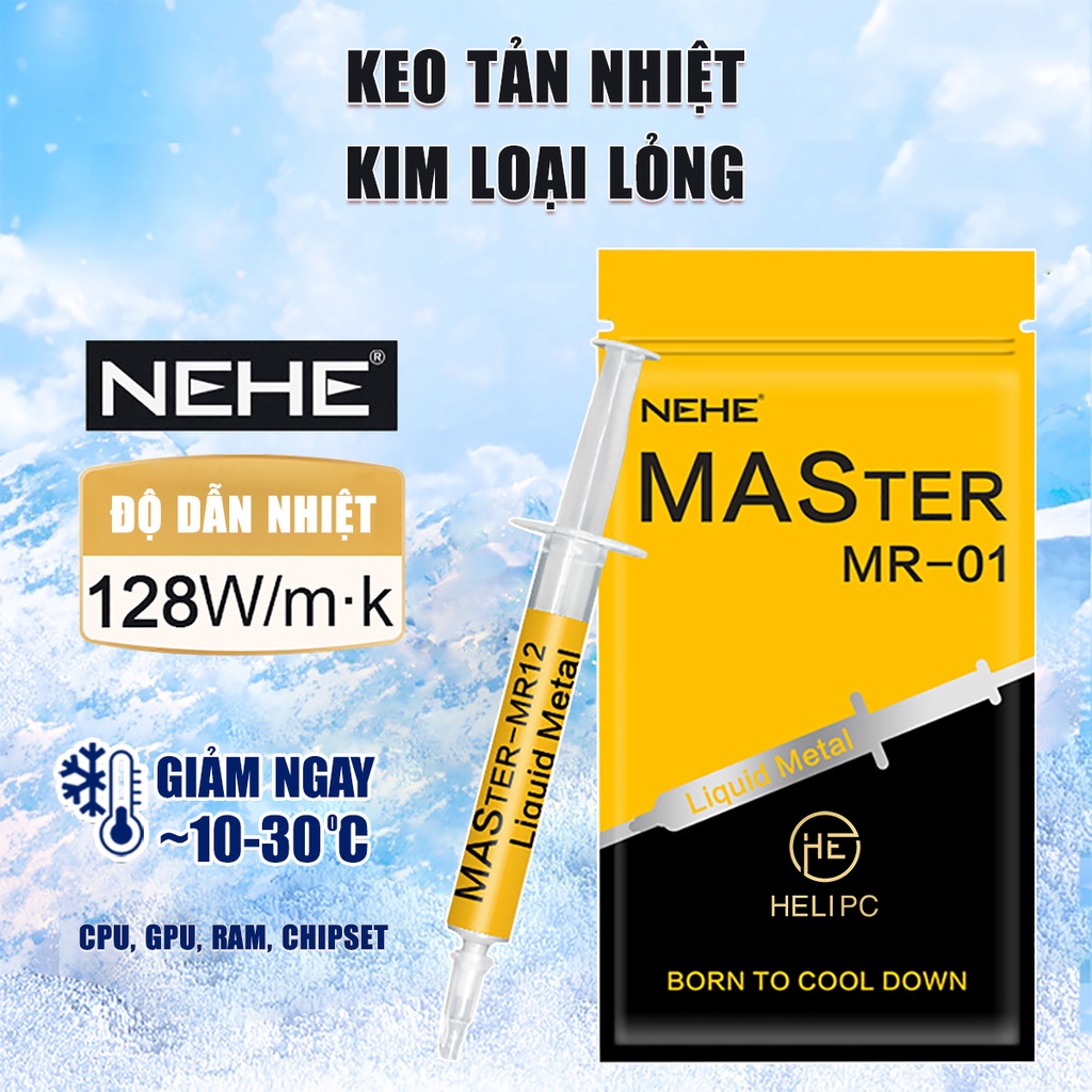 Keo tản nhiệt CPU kim loại lỏng NEHE 128W/mK cao cấp - Kem tản nhiệt ...