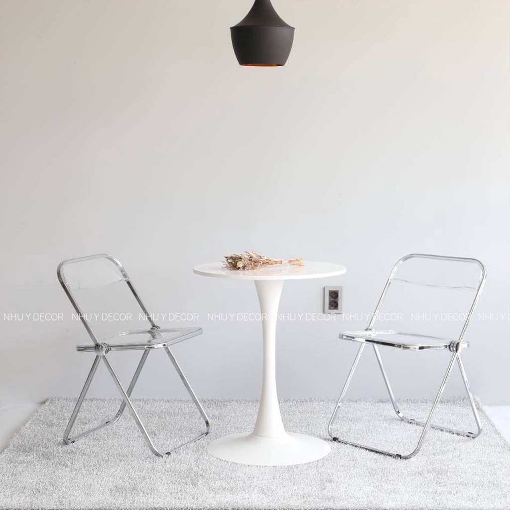 Ghế xếp trong suốt, ghế bàn ăn, ghế chụp ảnh NHU Y DECOR Ghế xếp decor, ghế xếp ngồi bàn học decor