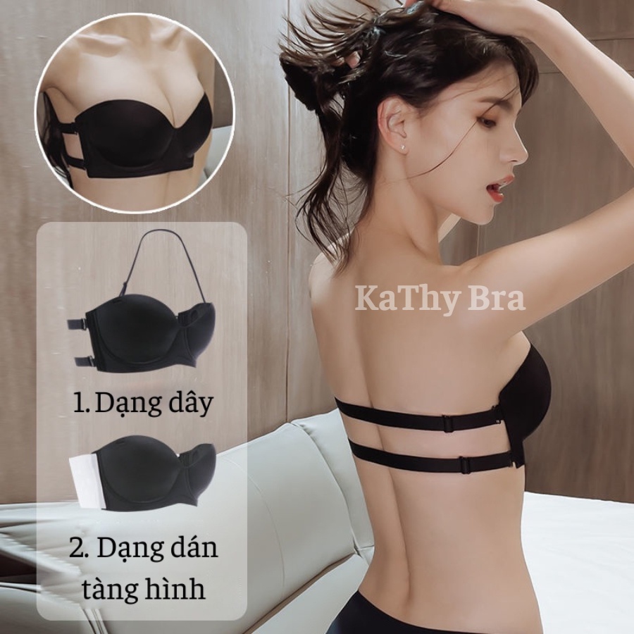 B37 [HCM loại 1] Áo Quây Cúp Ngực KATHY BRA Không Dây Chống Tụt Mặc Được Nhiều Kiểu Chất Su Đệm Dày Nâng Ngực Kèm Dây | BigBuy360 - bigbuy360.vn