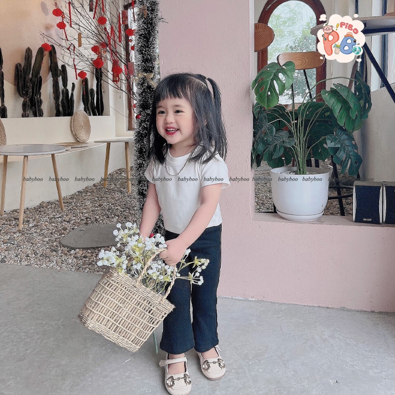 Ảnh Quần Legging Bé Gái Ống Loe Vải Zip Cao Cấp, Co Dãn Tốt, Dễ Phối Đồ - BabyBoo- PiBo Store- LD-T1 2