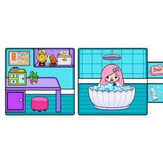 Ngôi nhà màu xanh của Toca - búp bê giấy