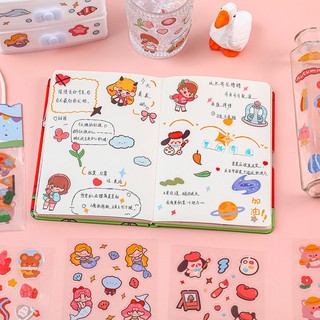 3 Túi 3 Tấm Sticker 10X10Cm Chống Nước - Thỏ Hồng VPP