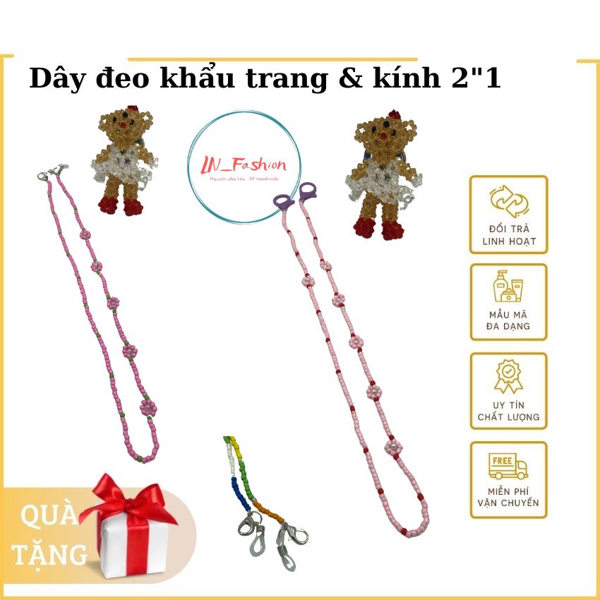Dây Đeo Khẩu Trang / Đeo Kính chống thất lạc cho bé 2"1 - dây hạt cườm