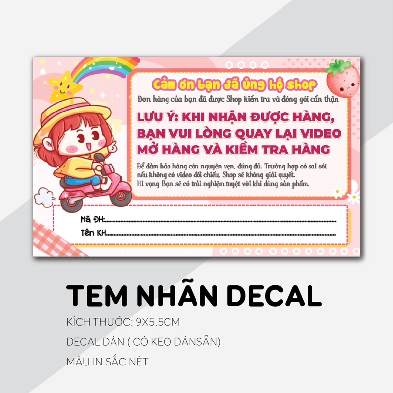 combo 100 Tem dán cảm ơn shipper, NHÃN CÁM ƠN SHIPPER - mẫu 3