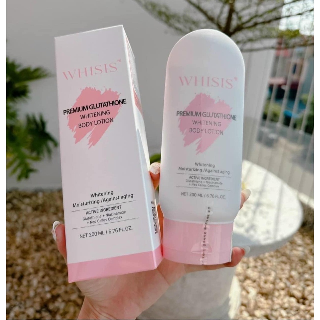 whisis premium glutathione whitening body lotion Dưỡng Thể Whisis Trắng Da Ban Đêm Premium Glutathione Whitening Body Lotion  200ml