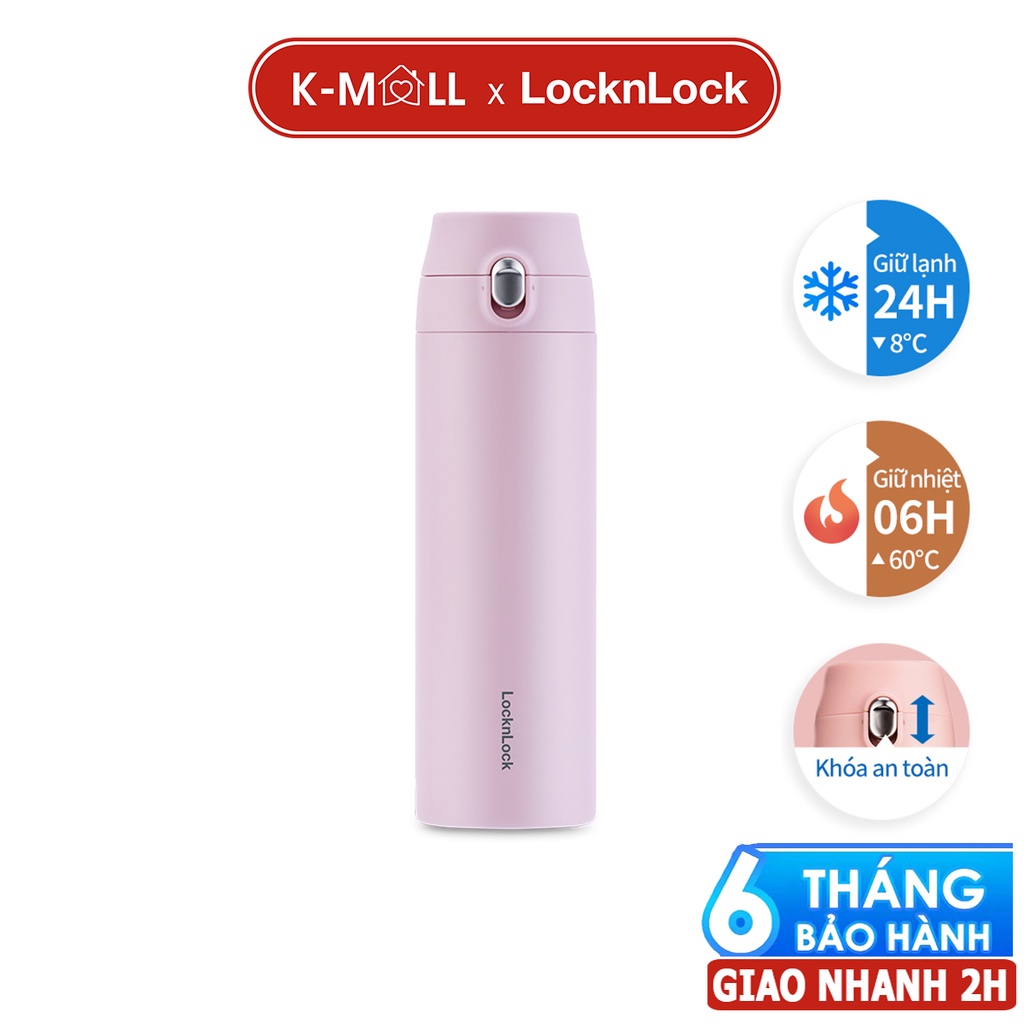 Bình giữ nhiệt LocknLock 500ml Featherlight One Touch Tumbler LHC3257 , mở nắp một chạm - K-MALL