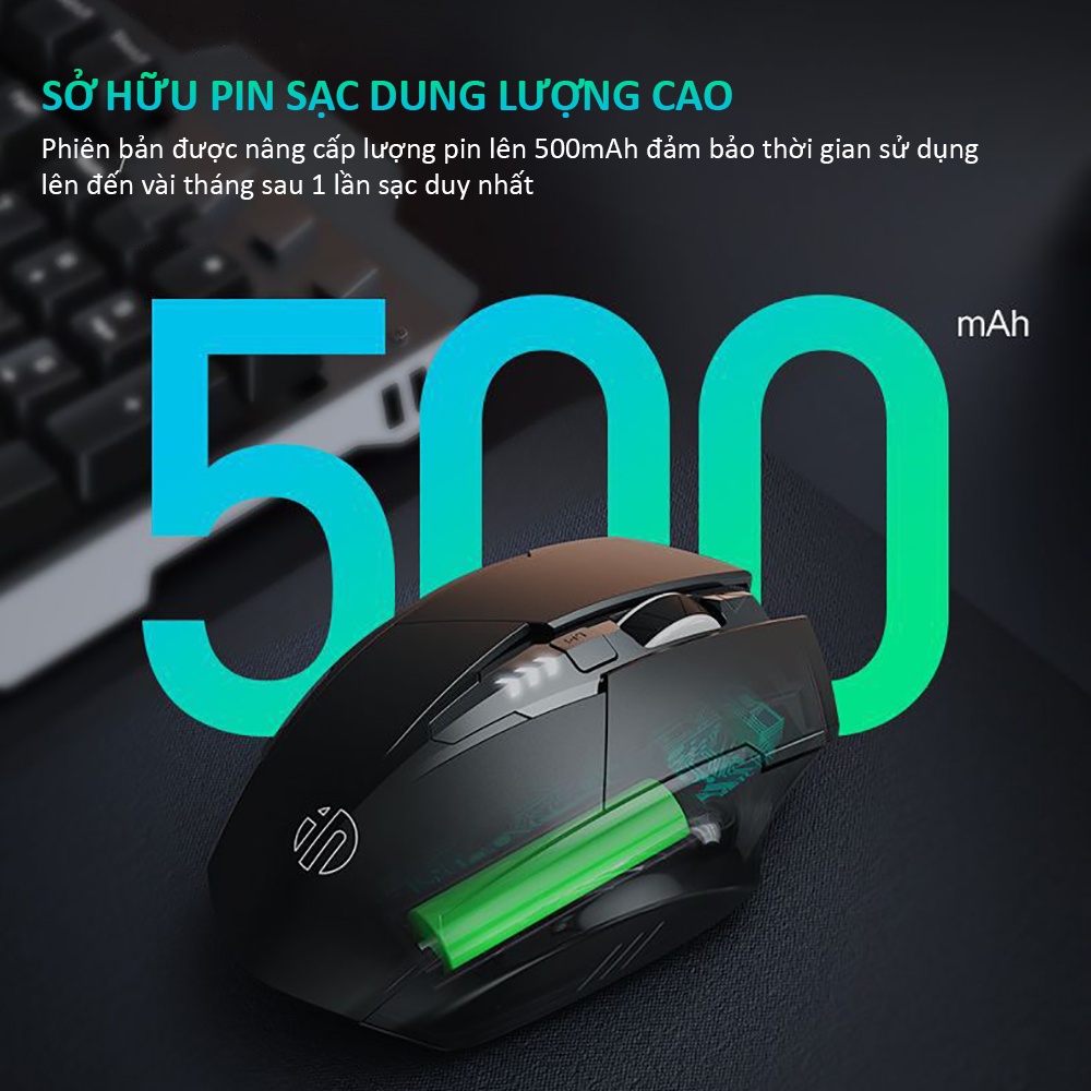 Chuột không dây bluetooth SIDOTECH INPHIC M6PRO gaming tắt âm silent chống ồn công thái học laptop PC làm việc chơi game | BigBuy360 - bigbuy360.vn